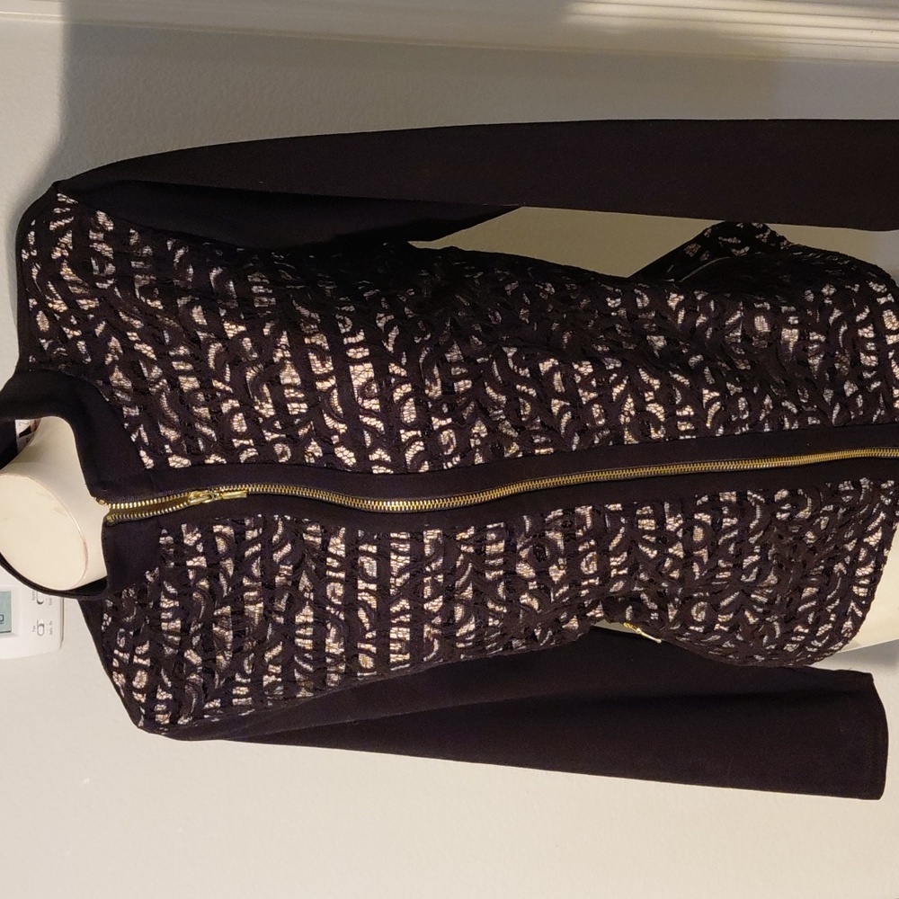 Eclipse Black Lace Zip-Front Jacket - Picture 4 of 5